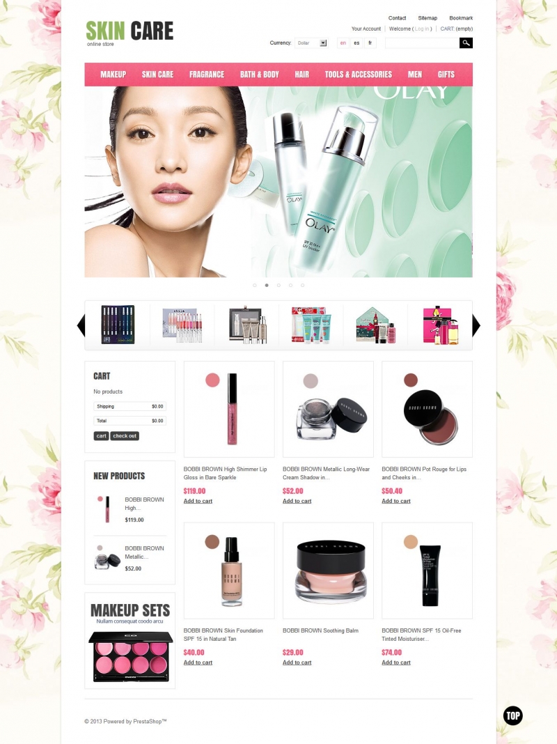 Mẫu web mỹ phẩm
